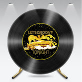 Aperturee - Aperturee Let’s Groovy Tonight 70s Round Backdrop Soul Train Inspired Disco Party Retro Funk Music Birthday Decor